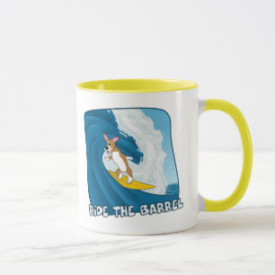 Cartoon Surfing Corgi Mug