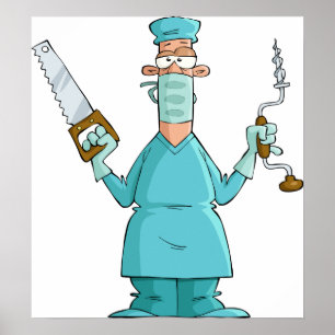 Cartoon Surgeon Poster