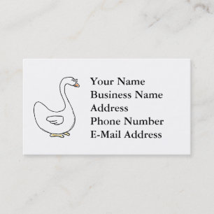 Cartoon Swan Graceful White Bird Design Business Card