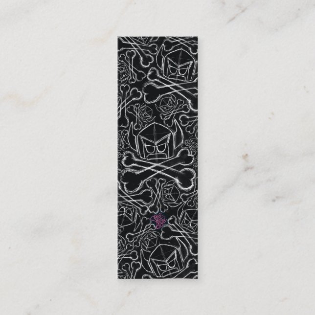 Cartoon Swede on black Mini Business Card (Front)