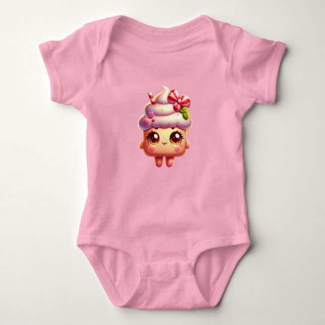 Cartoon Sweet Ice Cream  Baby Bodysuit (Front)