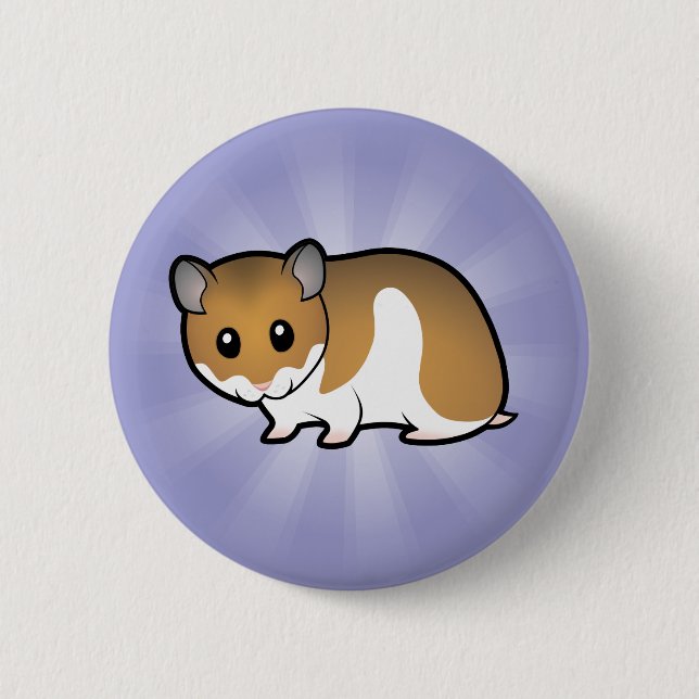 Cartoon Syrian Hamster 6 Cm Round Badge (Front)
