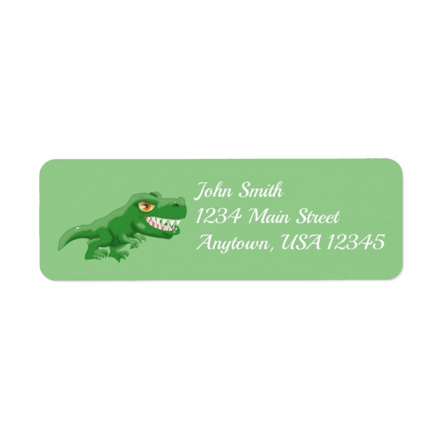 Cartoon T-Rex Return Address Label (Front)