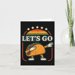 Cartoon Tariff Taco Dab Artwork Retro Sunset Style Card