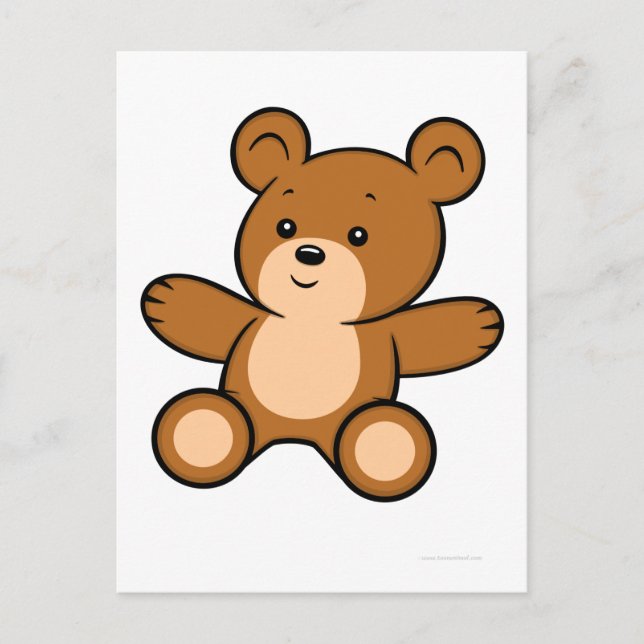 Cartoon Teddy Bear Postcard (Front)