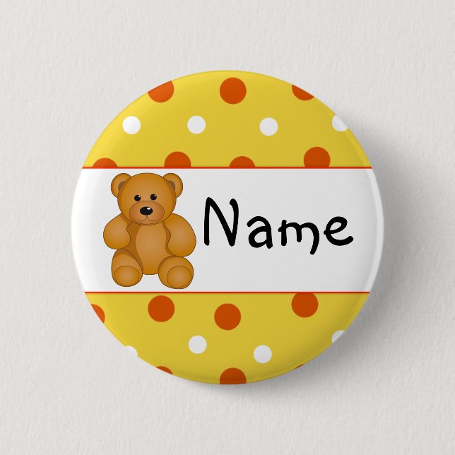 Cartoon Teddy Design 6 Cm Round Badge (Front)