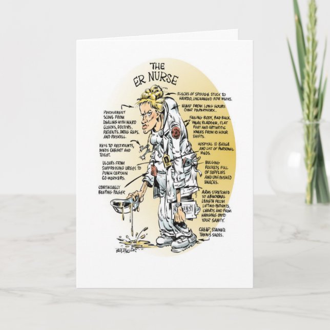 Cartoon thank you to standout ER nurse & heroine (Front)