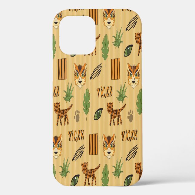Cartoon Tiger: Cheerful Children's Pattern. Case-Mate iPhone Case (Back)