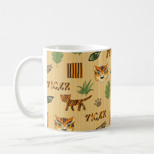 Cartoon Tiger: Cheerful Children's Pattern. Coffee Mug