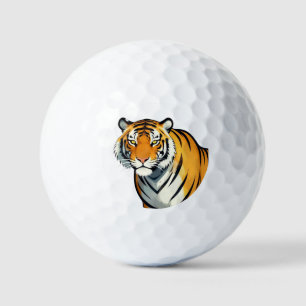 Cartoon Tiger Gift Tiger Lover Orange Black Golf Balls
