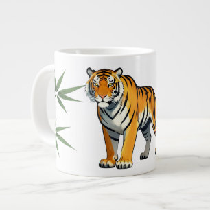 Cartoon Tiger Gift Tiger Lover Orange Black Large Coffee Mug