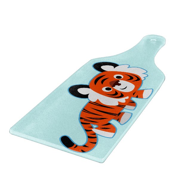 Cartoon Tiger on The Prowl Cutting Board Paddle (Corner)