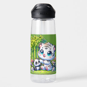 Cartoon Tiger & Panda Water Bottle