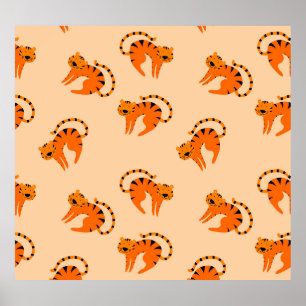 Cartoon Tigers: Children's Vintage Print