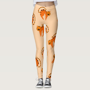 Cartoon Tigers: Children's Vintage Print Leggings