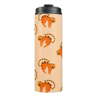 Cartoon Tigers: Children's Vintage Print Thermal Tumbler