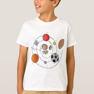 Cartoon toddler boy dreaming of sport's balls T-Shirt