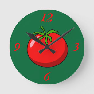 Cartoon Tomato Slice Round Clock