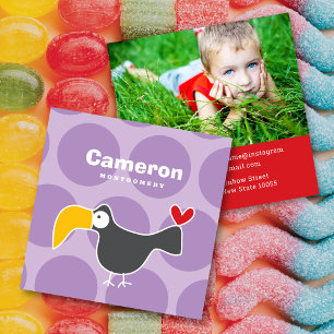 Cartoon Toucan Kid Fun Custom Photo Profile Card