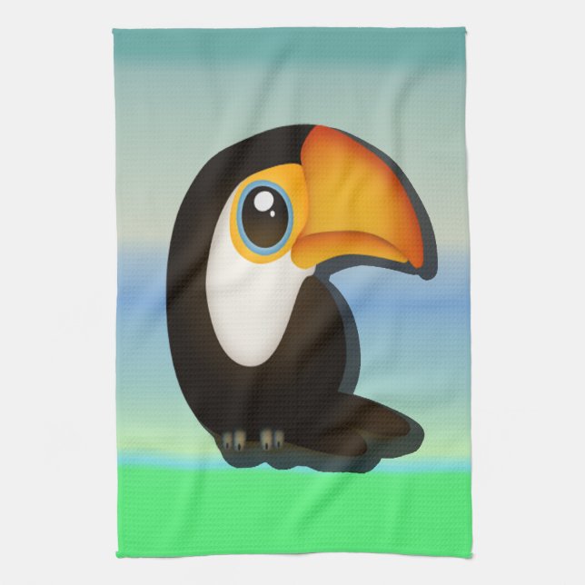 Cartoon Toucan Tea Towel (Vertical)