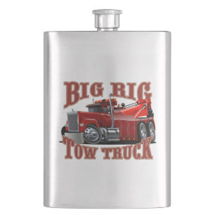 Cartoon tow truck hip flask
