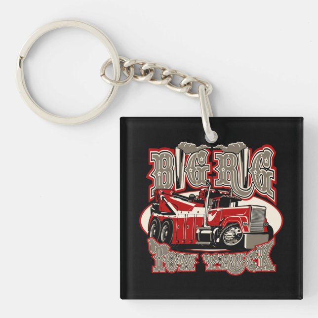 Cartoon tow truck key ring (Front)