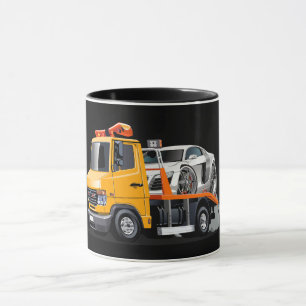Cartoon tow truck mug