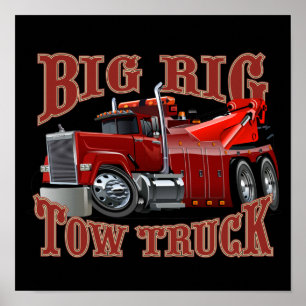 Cartoon tow truck poster
