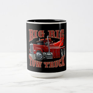 Cartoon tow truck Two-Tone coffee mug