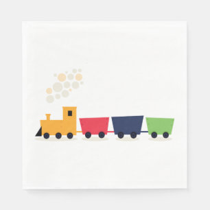 Cartoon Toy Train Steam Engine Napkin