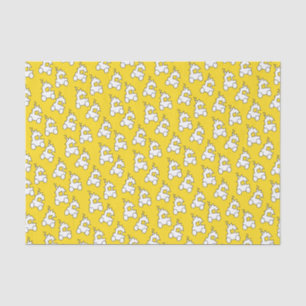Cartoon Trains on Yellow Tissue Paper