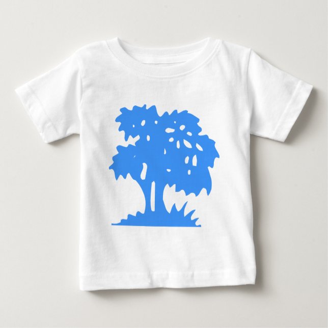 Cartoon Tree - Baby Blue Baby T-Shirt (Front)