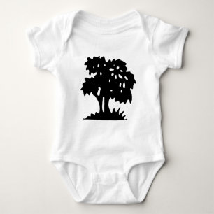Cartoon Tree - Black Baby Bodysuit