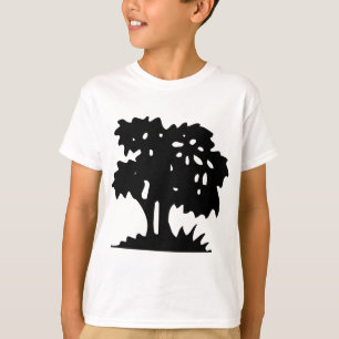 Cartoon Tree - Black T-Shirt