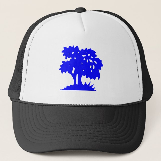 Cartoon Tree - Blue Trucker Hat (Front)