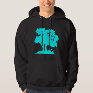 Cartoon Tree - Cyan Hoodie
