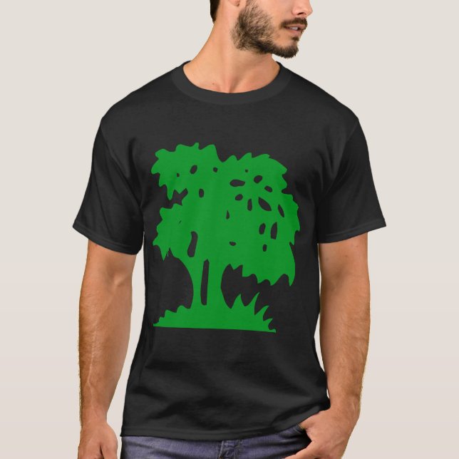 Cartoon Tree - Grass Green T-Shirt (Front)