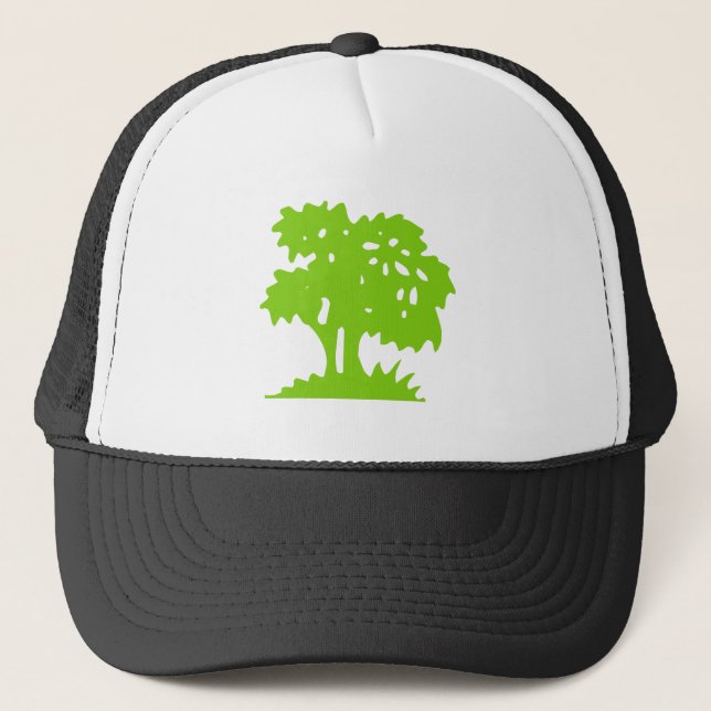 Cartoon Tree - Martian Green Trucker Hat (Front)