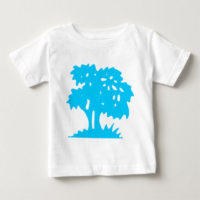 Cartoon Tree - Sky Blue Baby T-Shirt (Front)