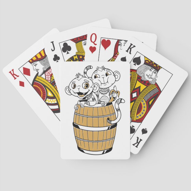 Cartoon tribal monkey playing cards (Back)