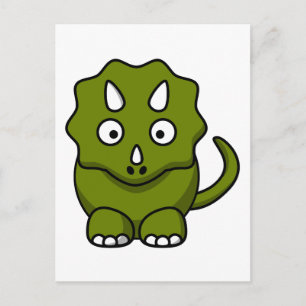 Cartoon triceratops postcard