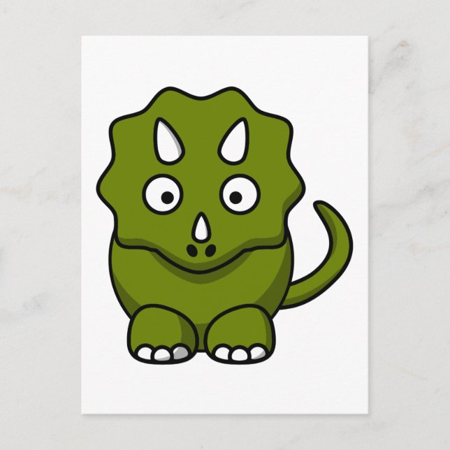 Cartoon triceratops postcard (Front)