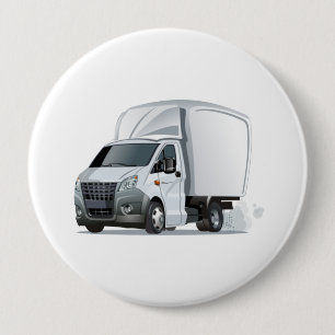 Cartoon truck 10 cm round badge