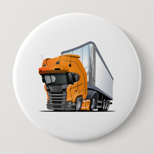Cartoon truck 10 cm round badge