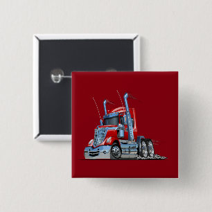 Cartoon truck 15 cm square badge