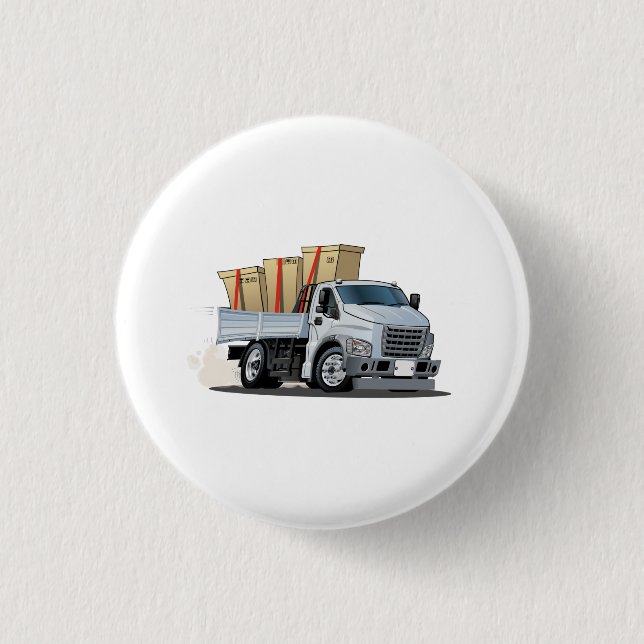 Cartoon truck 3 cm round badge (Front)