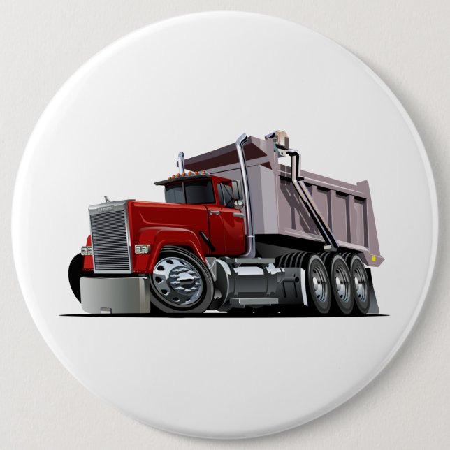 Cartoon truck 6 cm round badge (Front)