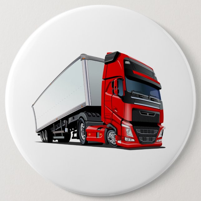 Cartoon truck 6 cm round badge (Front)