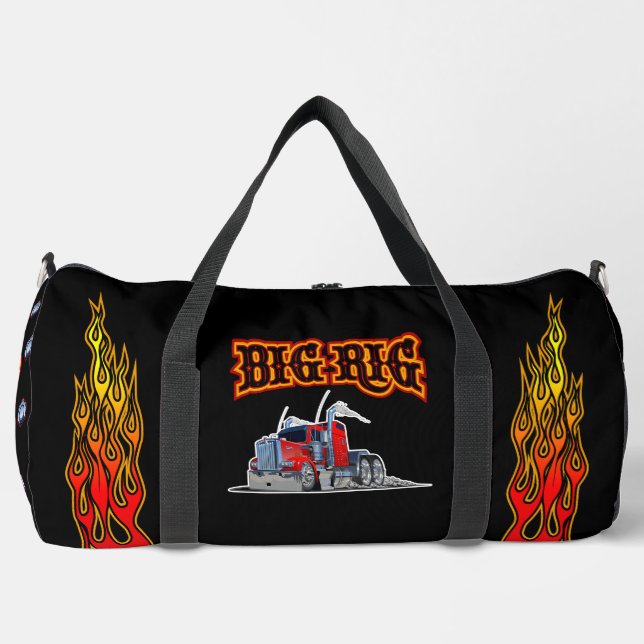 Cartoon truck "Big Rig" Duffle Bag (Front)