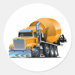 Cartoon truck classic round sticker